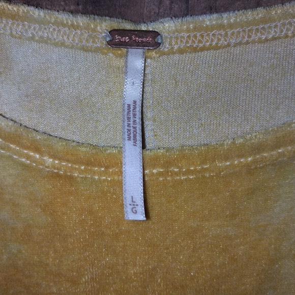 Free People Bright Eyes Velvet Woman's Top Sunshine Combo (yellow) Tie Dye Large - Picture 4 of 8